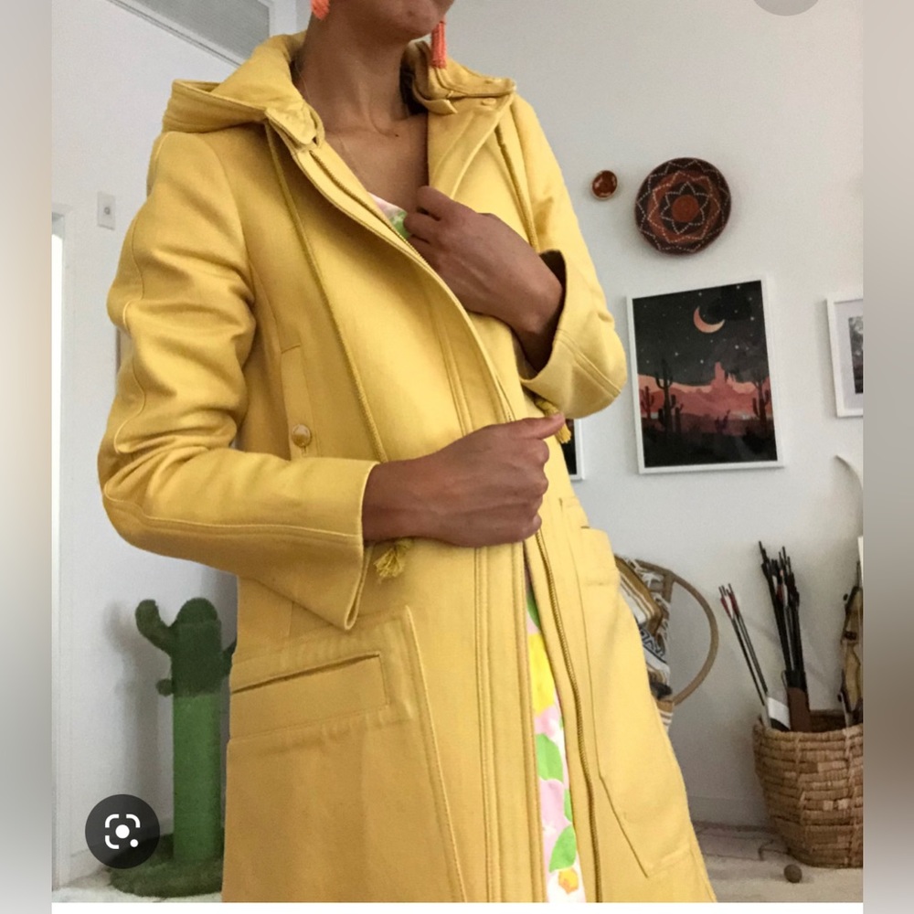 Tory Burch Shelly coat. Yellow/mustard. The color is amazing but hard to capture